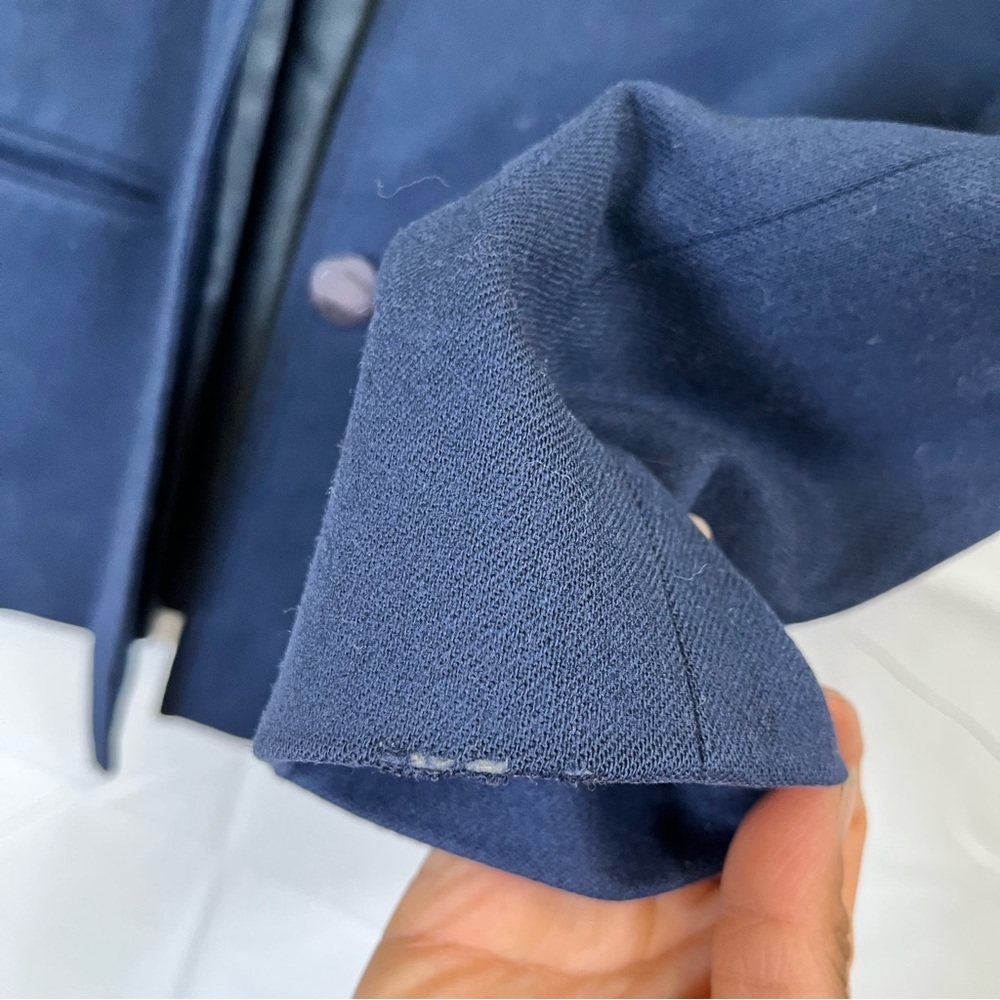 Vintage Pendleton Size 10 Womens Navy Blue 100% Virgin Wool Blazer Jacket - Picture 7 of 11